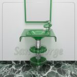 حوض حمام زجاج 2209 اخضر 70 سم على الارض  من San George Design