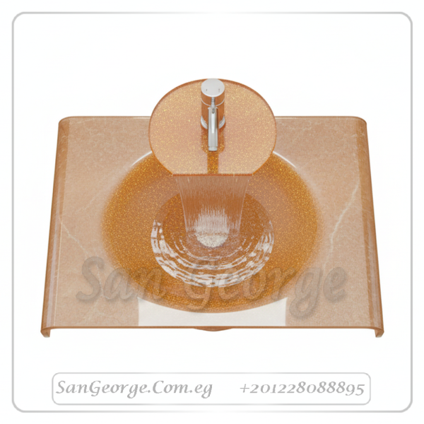 مجموعة حمام زجاج 90 ايفوري 60 سم معلقه  من San George Design