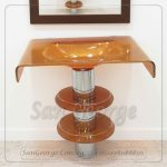 مجموعة حمام زجاج 90 ايفوري 60 سم معلقه  من San George Design