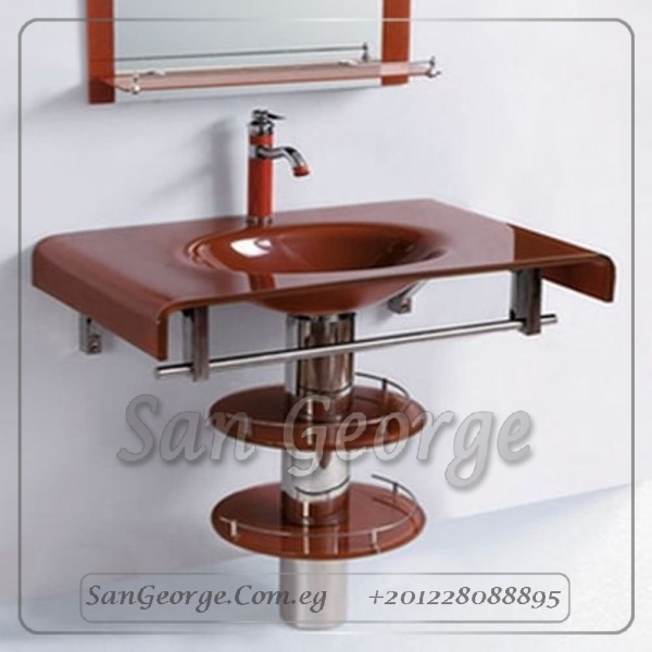 Glass Basin Set 2209 Dark Red 70 cm by San George Design