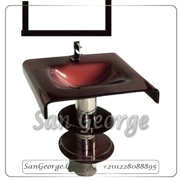 وحده حمام زجاج 2209 احمر 70 سم على الارض من San George Design