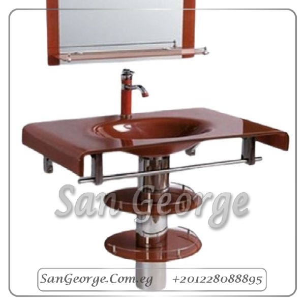 Glass Basin Set 2209 Dark Red 70 cm by San George Design