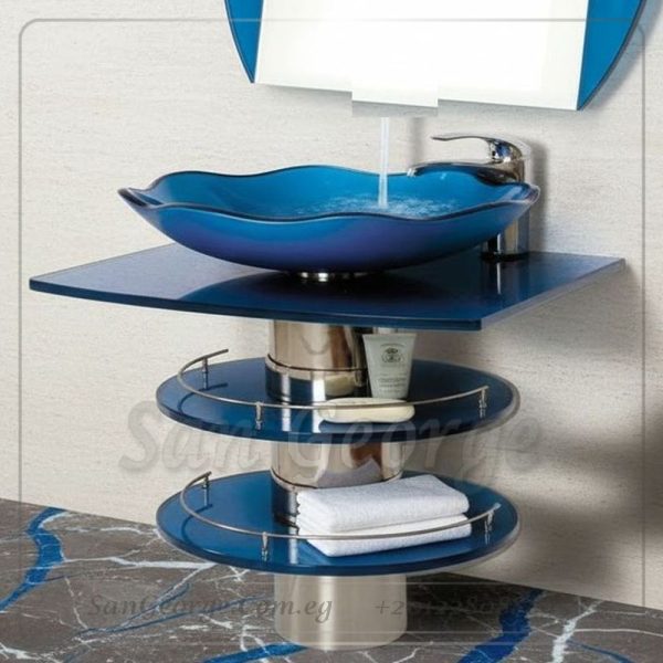 Glass Bathroom Vanity 4 Blue 50 cm by San George Design