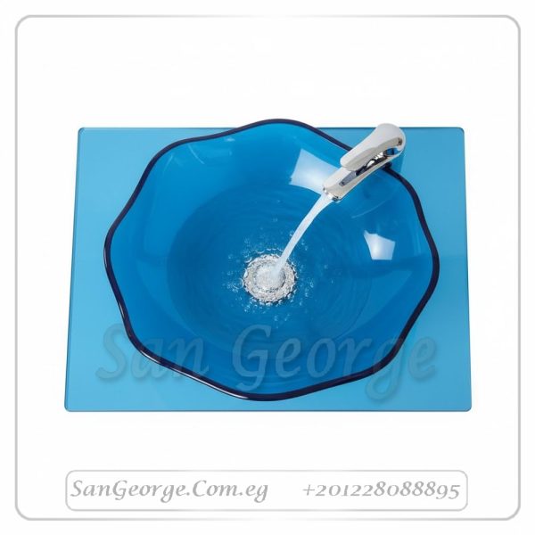 Glass Bathroom Vanity 4 Blue 50 cm by San George Design