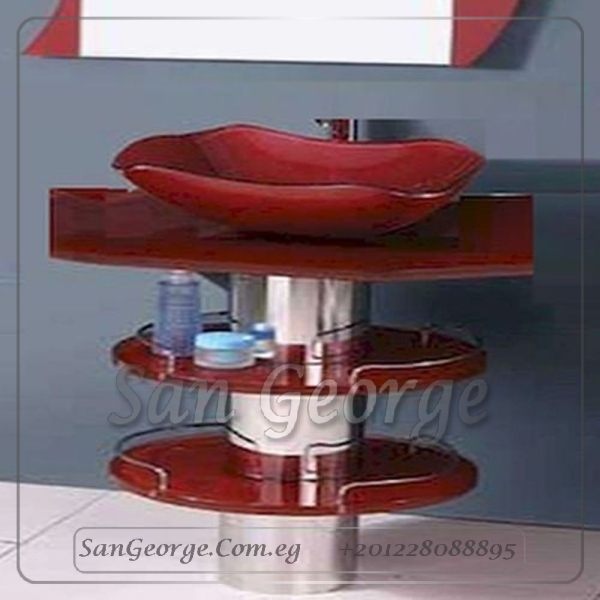Glass Basin Set 4 Red 50 cm by San George Design
