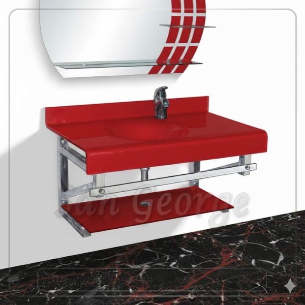 Glass Basin Set 9060 Red 60 cm by San George Design