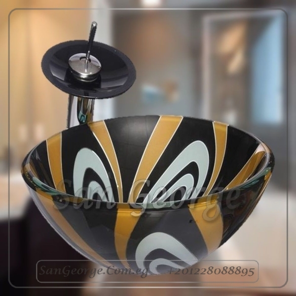 Bathroom Glass Sink black b-1001 by San George Design