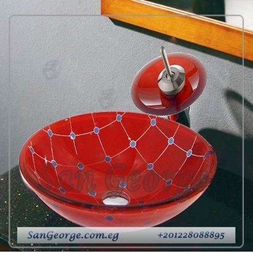 Bathroom Glass Sink RED B-1005 by San George Design