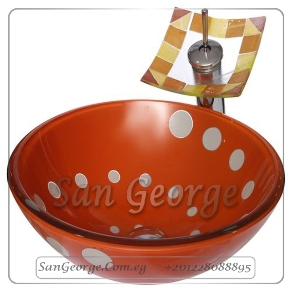 tempered double Glass Vessel Sink A10023 by San George Design