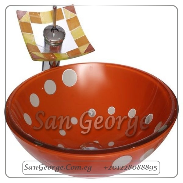 tempered double Glass Vessel Sink A10023 by San George Design