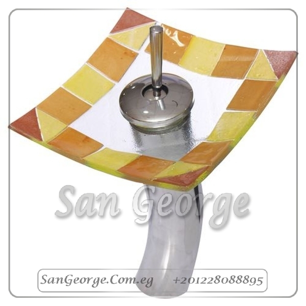 tempered double Glass Vessel Sink A10023 by San George Design