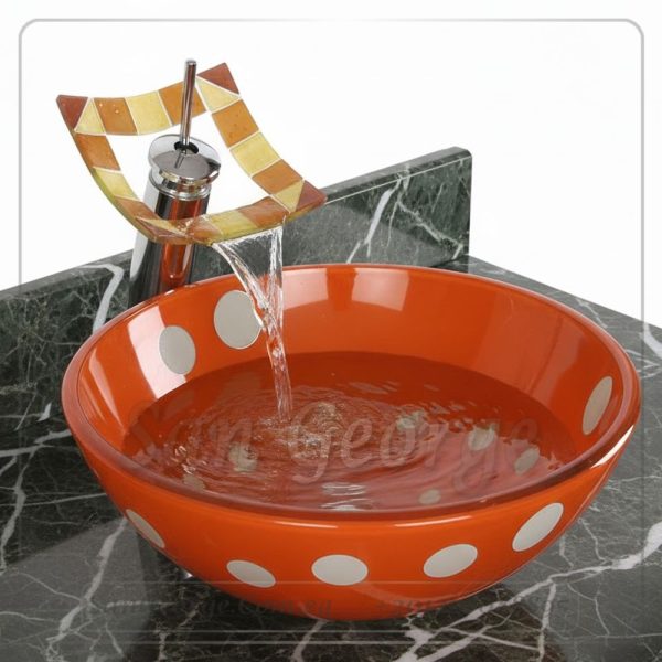 tempered double Glass Vessel Sink A10023 by San George Design