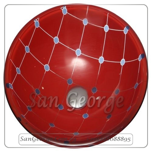Bathroom Glass Sink RED B-1005 by San George Design