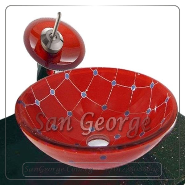 Bathroom Glass Sink RED B-1005 by San George Design