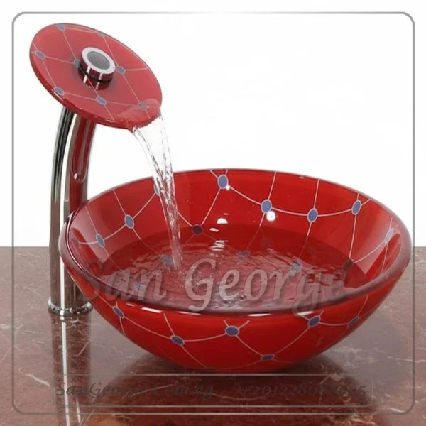 Bathroom Glass Sink RED B-1005 by San George Design