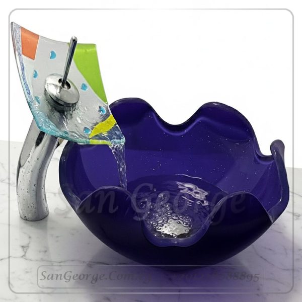 حوض حمام زجاج B-1020-Blue من San George Design
