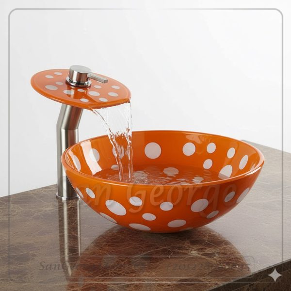 tempered double Glass Vessel Sink A6023 by San George Design