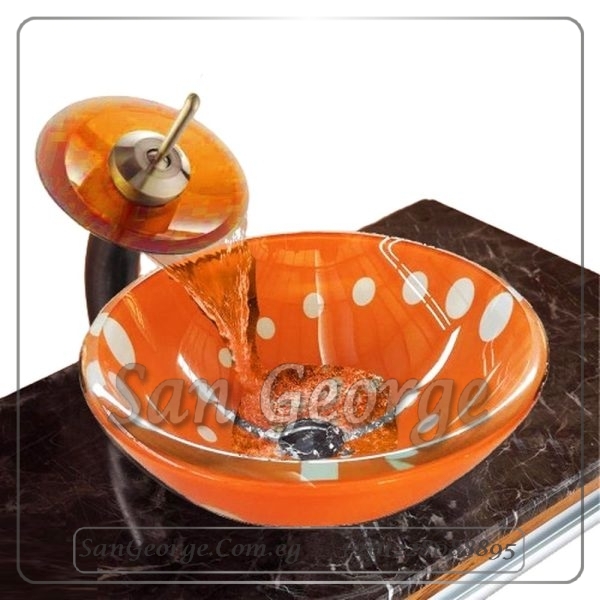 tempered double Glass Vessel Sink A6023 by San George Design