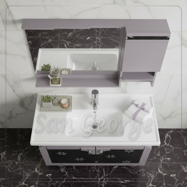 حوض حمام بوحدة موبيليا خشب 1025 موف | San George Design