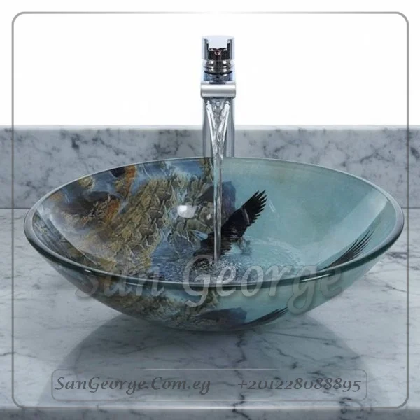 Glass Bathroom Sink B-1034-2 by San George Design