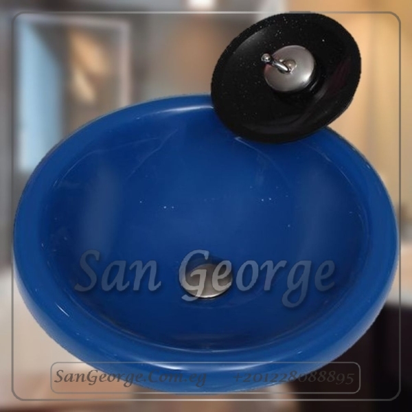 Bathroom Glass Sink Blue A-1016 by San George Design