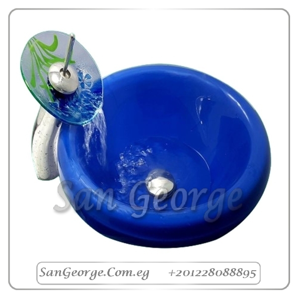 Bathroom Glass Sink Blue A-1016 by San George Design