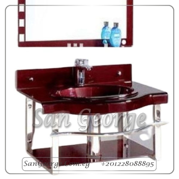 Glass Basin Set 1225 Dark Red 80 cm by San George Design