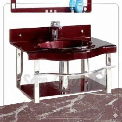 Glass Basin Set 1225 Dark Red 80 cm by San George Design