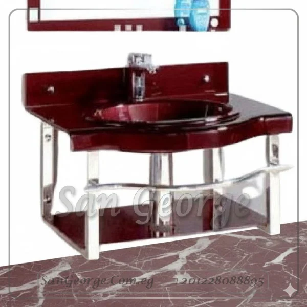 Glass Basin Set 1225 Dark Red 80 cm by San George Design