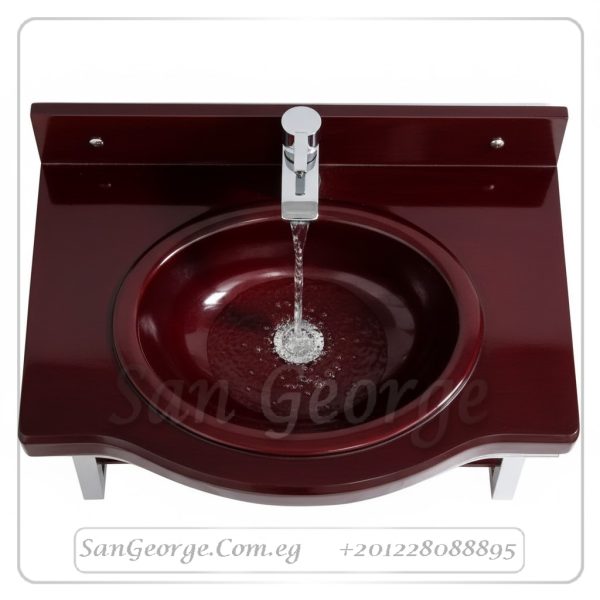Glass Basin Set 1225 Dark Red 80 cm by San George Design