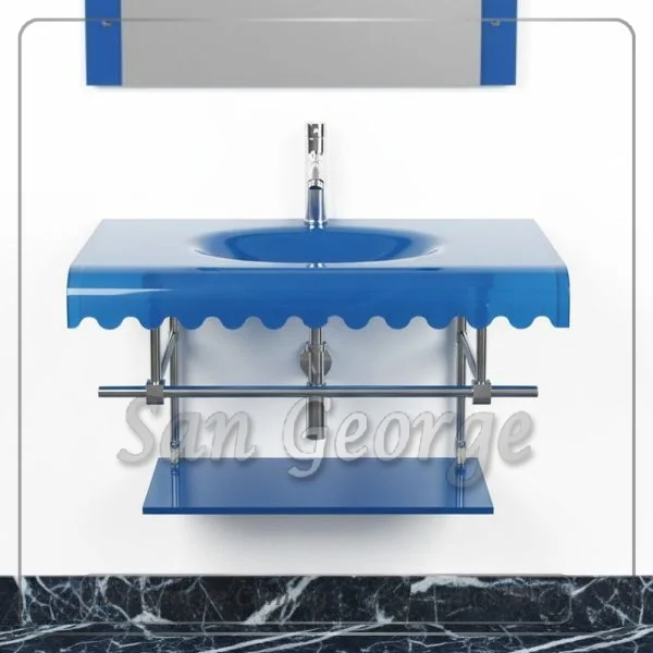 Glass Basin Vanity Set 137 80 cm by San George Design