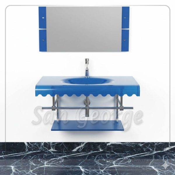 Glass Basin Vanity Set 137 80 cm by San George Design