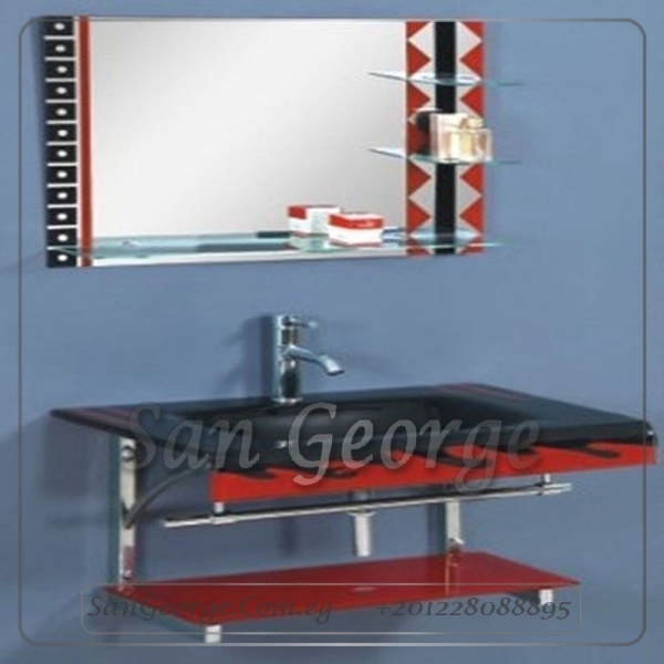 وحده حمام زجاج 137 احمر 80 سم معلقه من San George Design