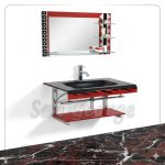 وحده حمام زجاج 137 احمر 80 سم معلقه  من San George Design