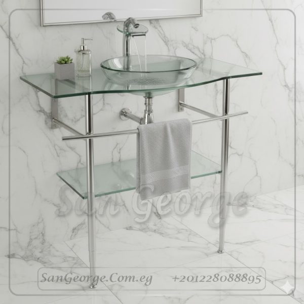 وحده حوض حمام زجاجي 141 شفاف على الارض  من San George Design