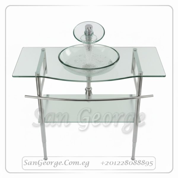 وحده حوض حمام زجاجي 141 شفاف على الارض  من San George Design
