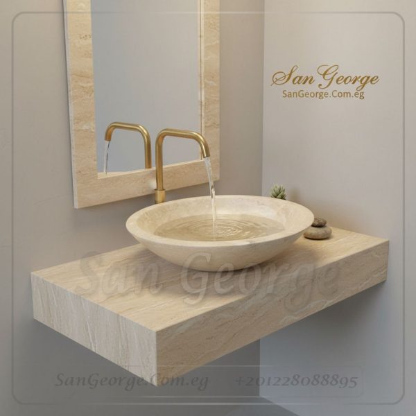 مغسلة رخام طبيعي مستورد BX-05 تصميم فريد | San George Desin