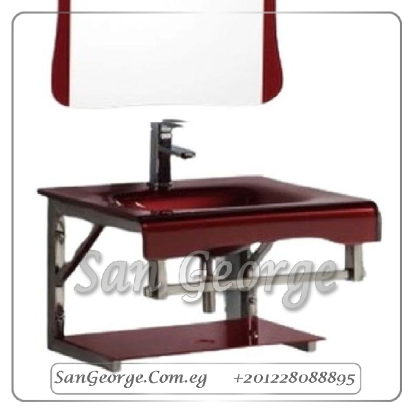 وحده حمام زجاج 137 احمر 80 سم معلقه من San George Design