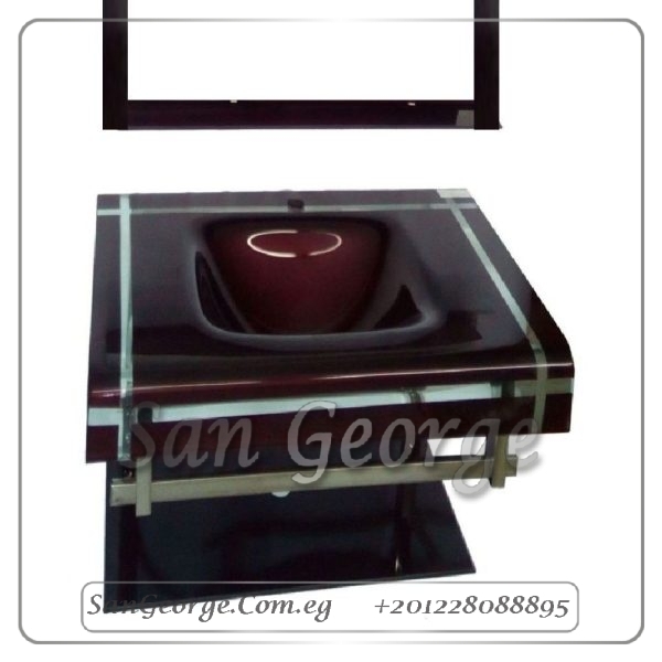 Glass Bathroom Vanity Set 17 Light Purple 80 cm by San George Design