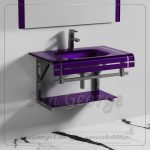 Glass Bathroom Vanity Set 17 Light Purple 80 cm by San George Design