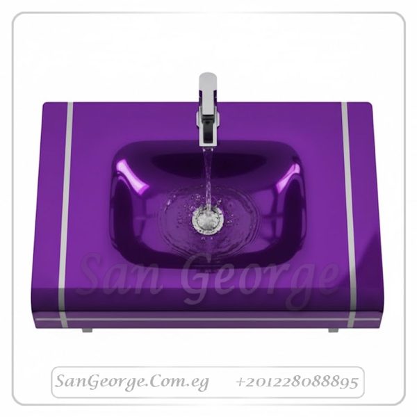 Glass Bathroom Vanity Set 17 Light Purple 80 cm by San George Design