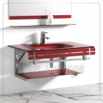 Glass Bathroom Vanity 17 Red 80 cm by San George Design