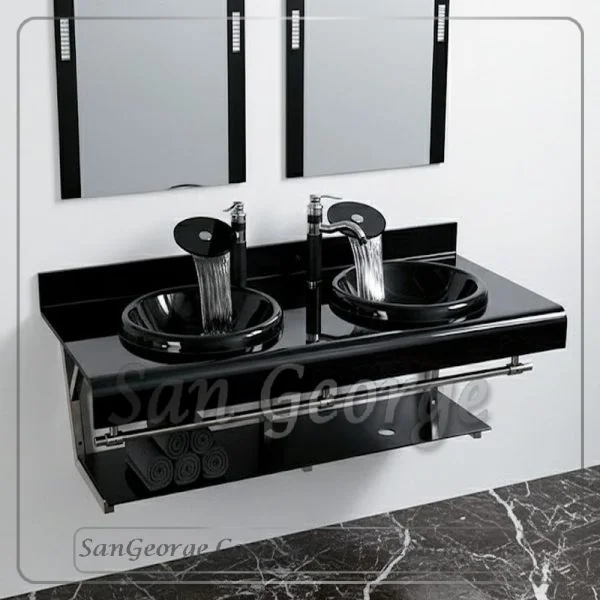 حوض حمام زجاجي 178 اسود 120 سم معلقه  من San George Design
