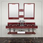 Glass Basin Set 12221 Dark Red 120 cm by San George Design