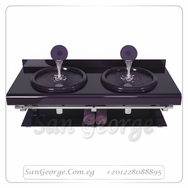 مجموعة حمام زجاج 178 موف 120 سم معلقه  من San George Design