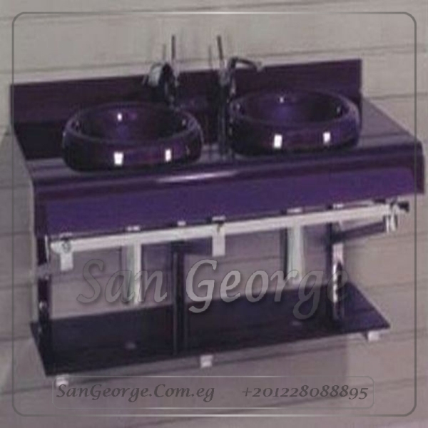 مجموعة حمام زجاج 178 موف 120 سم معلقه من San George Design