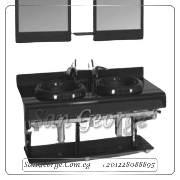 حوض حمام زجاجي 178 اسود 120 سم معلقه من San George Design