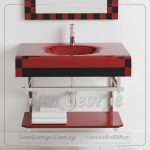 Glass Vanity Set 189 Red X Black 80 cm by San George Design