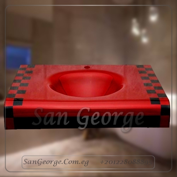 Glass Vanity Set 189 Red X Black 80 cm by San George Design
