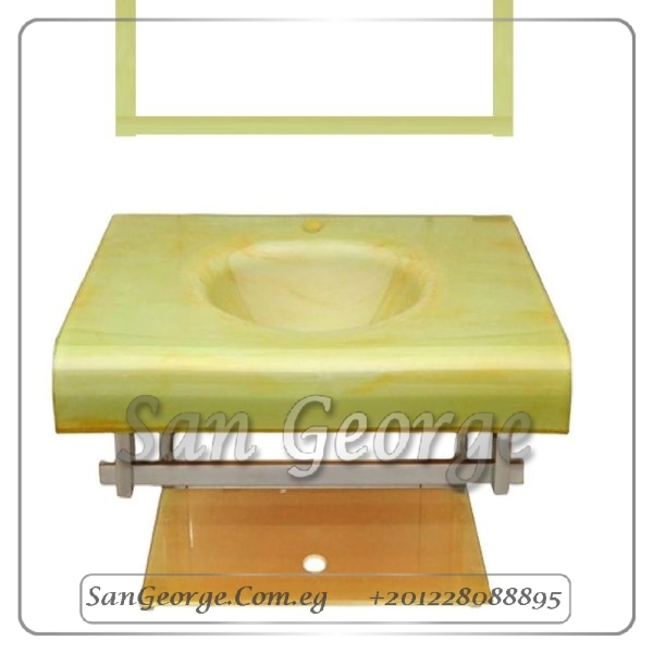 مجموعة حمام زجاج 189 دهبي 80 سم معلقه من San George Design